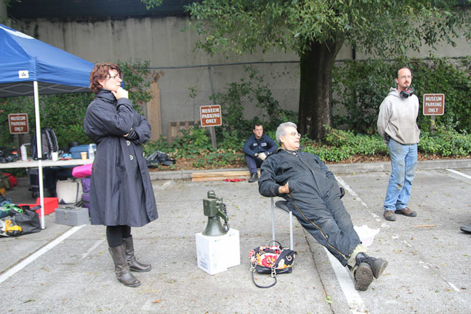 Amy and Mark at the crew meeting